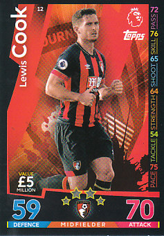 Lewis Cook AFC Bournemouth 2018/19 Topps Match Attax #12